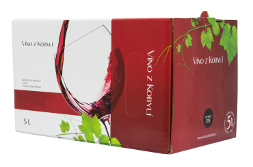 Červené víno Modrý portugal, jakostní odrůdové suché Bag In Box 5l