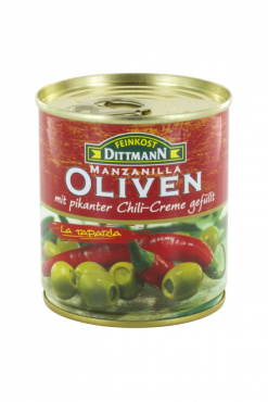 Zelené olivy s chilli pastou